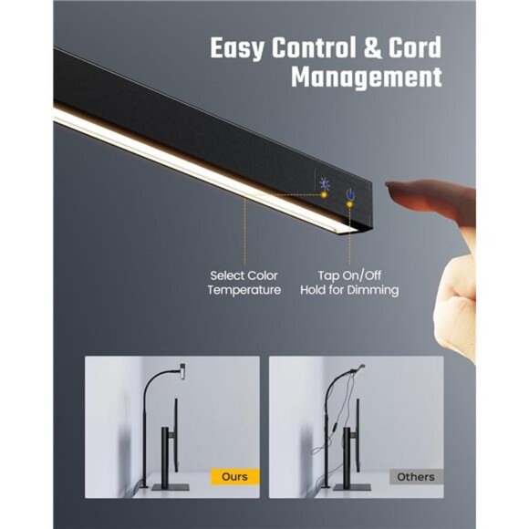 LED Desk Lamp for Office Home, Eye-Caring Desk Light with Adjustable Gooseneck - Picture 3 of 7